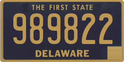 DE license plate 989822