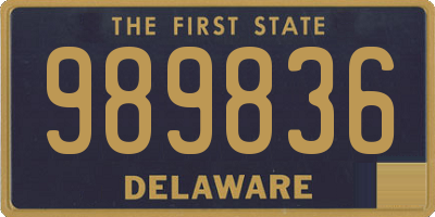 DE license plate 989836