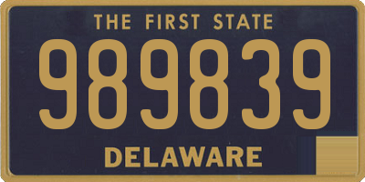 DE license plate 989839