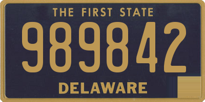 DE license plate 989842