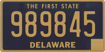 DE license plate 989845