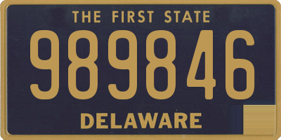 DE license plate 989846