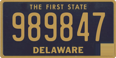 DE license plate 989847