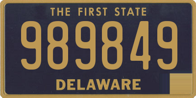 DE license plate 989849