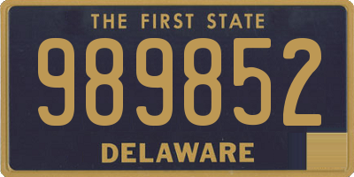 DE license plate 989852