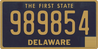 DE license plate 989854