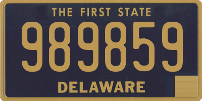 DE license plate 989859