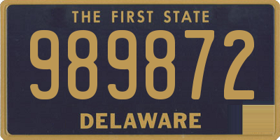 DE license plate 989872