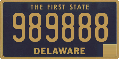 DE license plate 989888