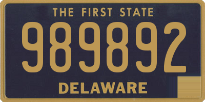 DE license plate 989892