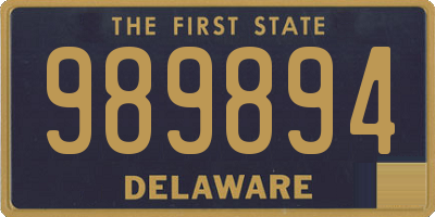 DE license plate 989894