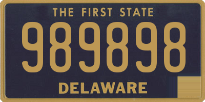 DE license plate 989898