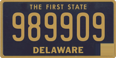 DE license plate 989909