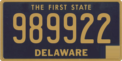 DE license plate 989922