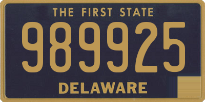 DE license plate 989925