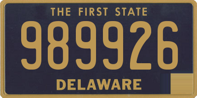 DE license plate 989926