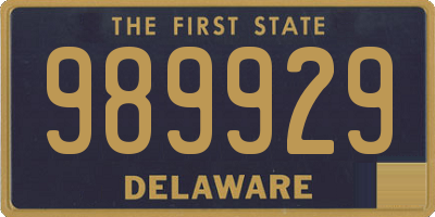 DE license plate 989929