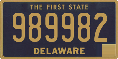 DE license plate 989982