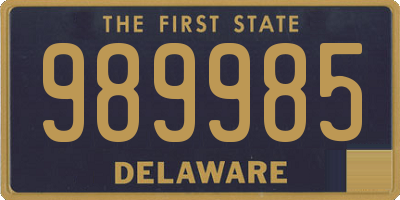 DE license plate 989985