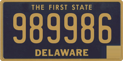 DE license plate 989986