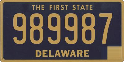 DE license plate 989987