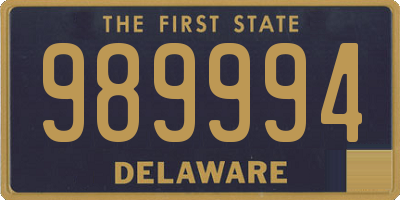 DE license plate 989994