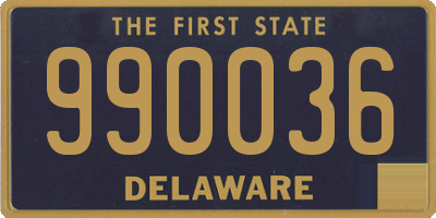 DE license plate 990036