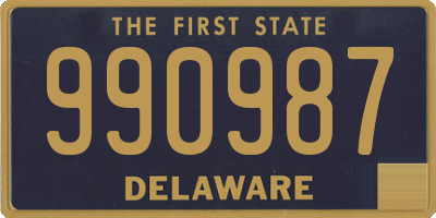 DE license plate 990987