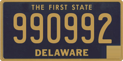 DE license plate 990992