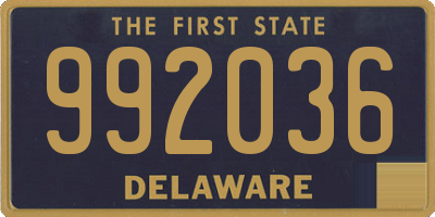 DE license plate 992036