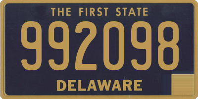 DE license plate 992098