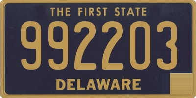 DE license plate 992203