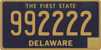 DE license plate 992222