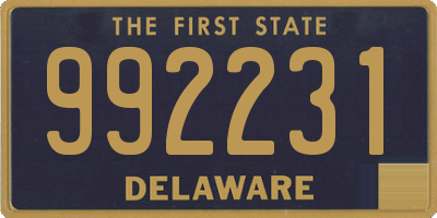 DE license plate 992231