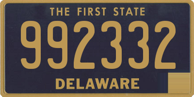 DE license plate 992332