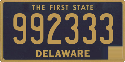 DE license plate 992333