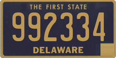 DE license plate 992334