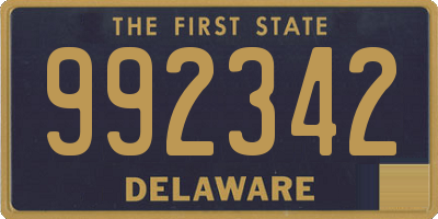 DE license plate 992342