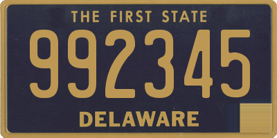 DE license plate 992345