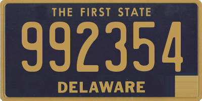 DE license plate 992354