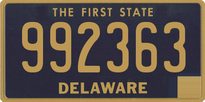 DE license plate 992363