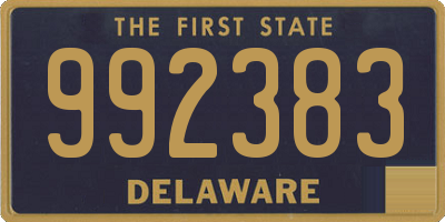 DE license plate 992383