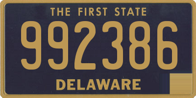 DE license plate 992386