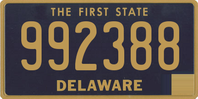 DE license plate 992388