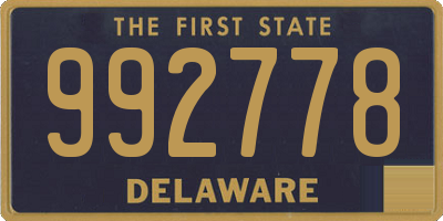 DE license plate 992778