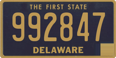 DE license plate 992847