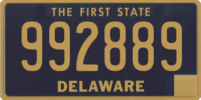 DE license plate 992889