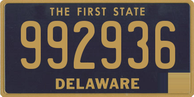 DE license plate 992936