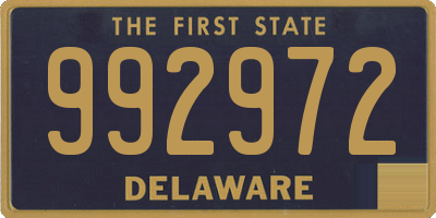 DE license plate 992972