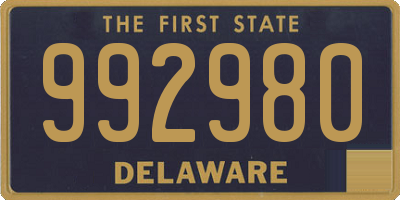 DE license plate 992980